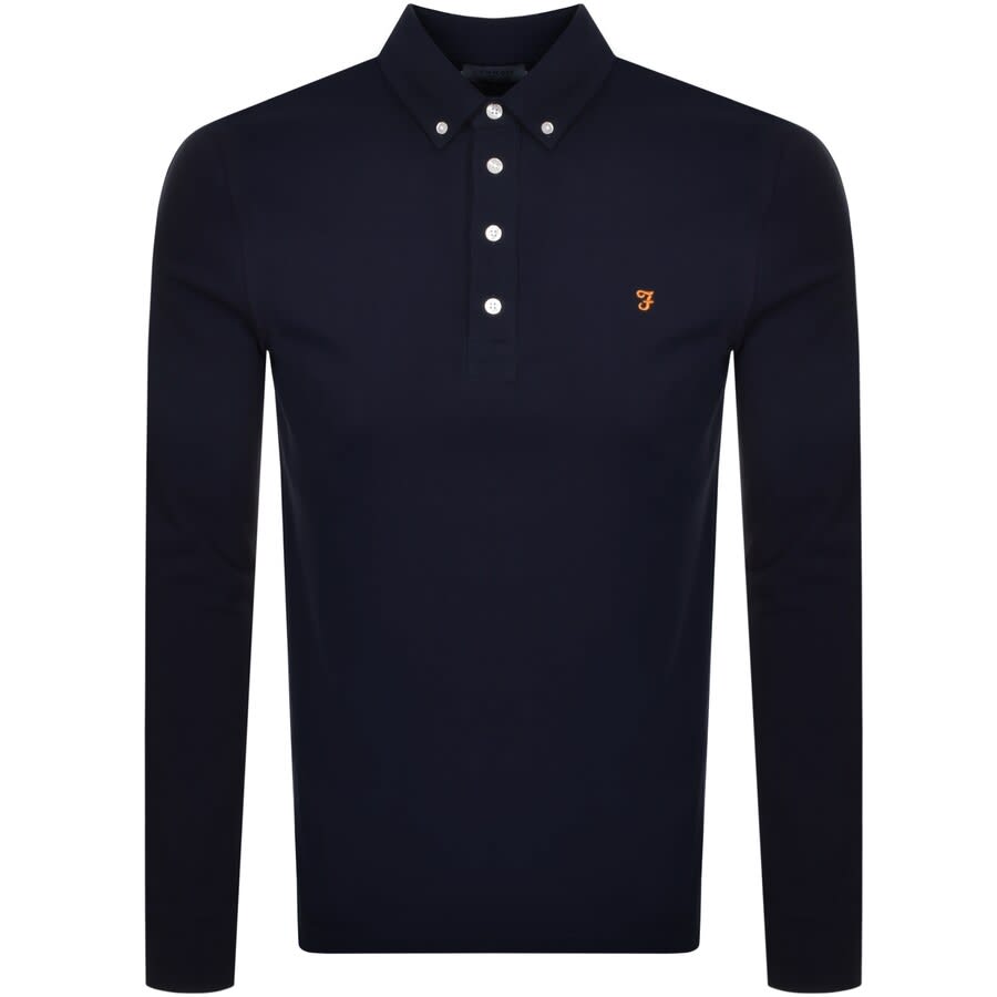 farah long sleeve polo black