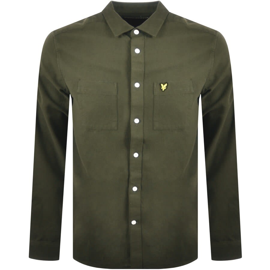 Alternative Image for ProductLyle And Scott Brushed Twill Long Sleeve Shirt Gre1