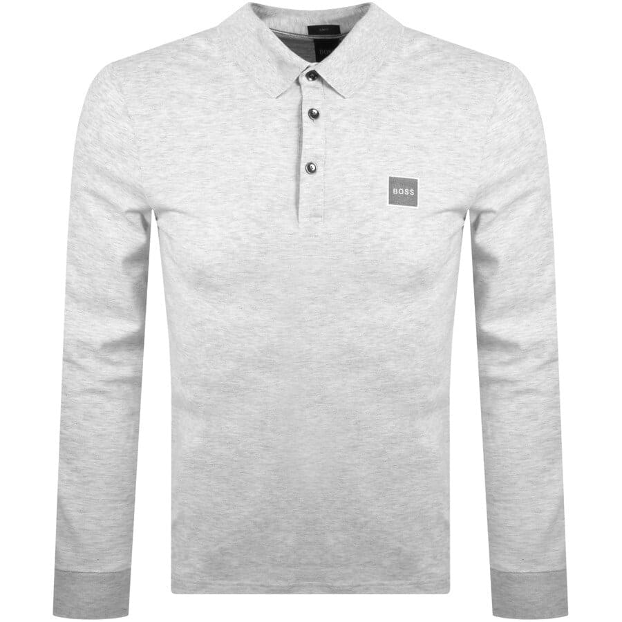 Alternative Image for ProductBOSS Long Sleeved Polo T Shirt Grey1
