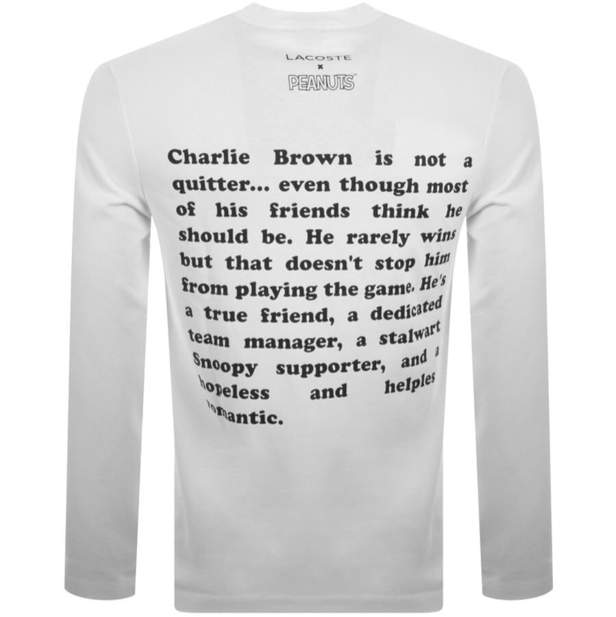 Alternative Image for ProductLacoste X Peanuts Long Sleeve Logo T Shirt White3