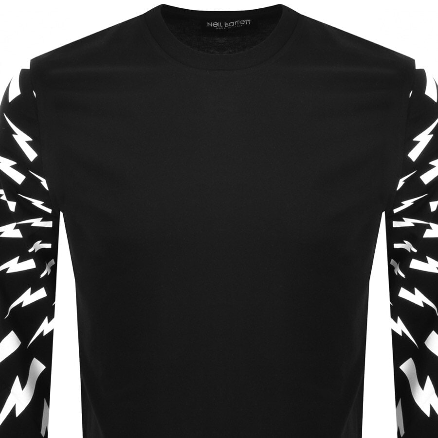 Alternative Image for ProductNeil Barrett Thunderbolt Long Sleeve T Shirt Black2