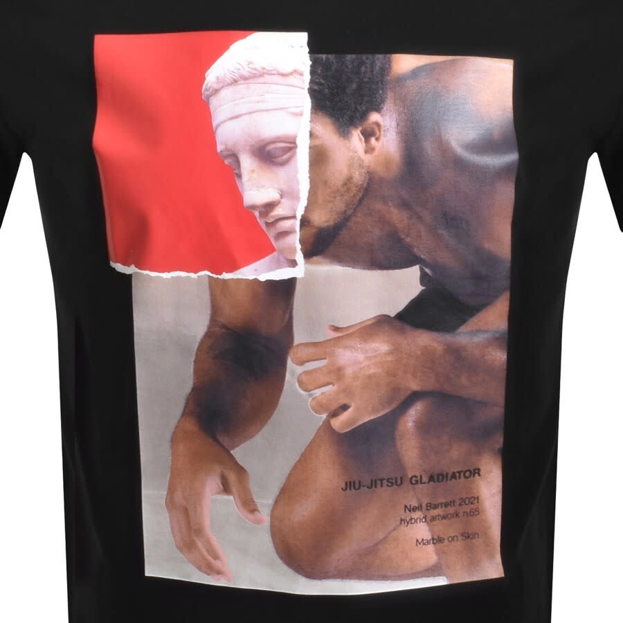 Alternative Image for ProductNeil Barrett Marble On Skin T Shirt Black3