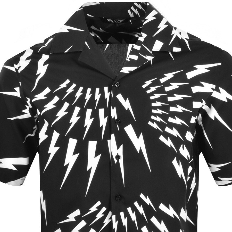 Alternative Image for ProductNeil Barrett Short Sleeve Crazy Bolts Shirt Black2