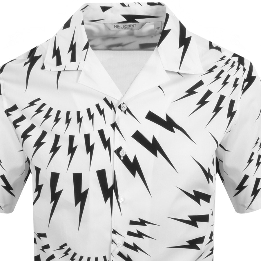 Alternative Image for ProductNeil Barrett Short Sleeve Crazy Bolts Shirt White2