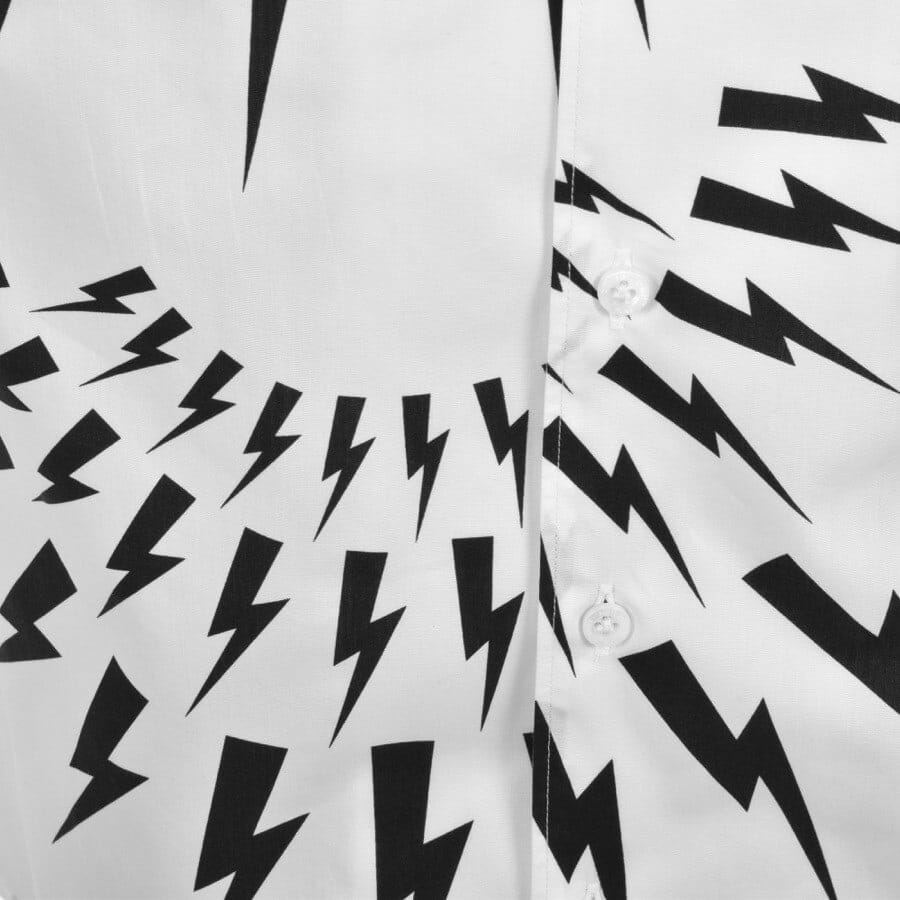 Alternative Image for ProductNeil Barrett Short Sleeve Crazy Bolts Shirt White3