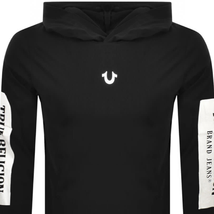 Alternative Image for ProductTrue Religion Hooded Long Sleeve T Shirt Black2