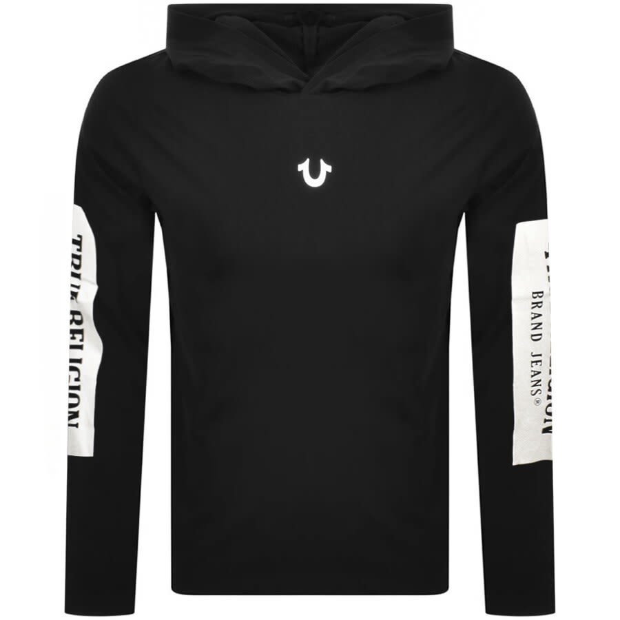 Alternative Image for ProductTrue Religion Hooded Long Sleeve T Shirt Black1