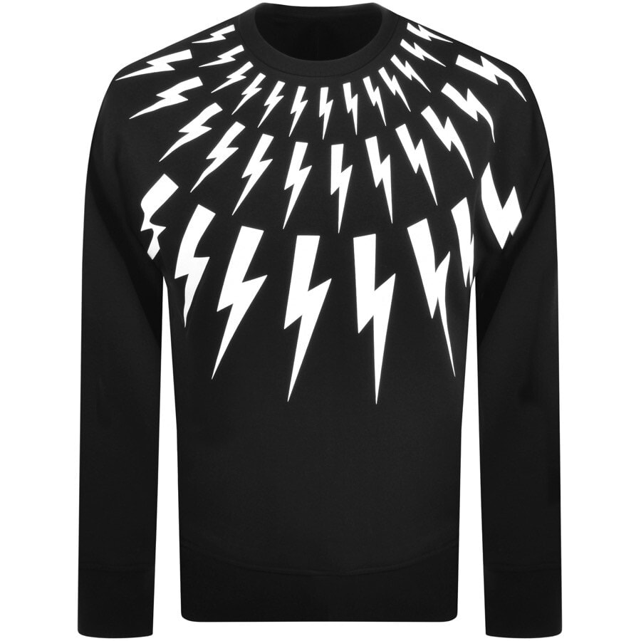 Alternative Image for ProductNeil Barrett Fair Isle Thunderbot Sweatshirt Black1