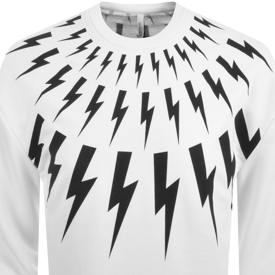 Alternative Image for ProductNeil Barrett Fair Isle Thunderbot Sweatshirt White2