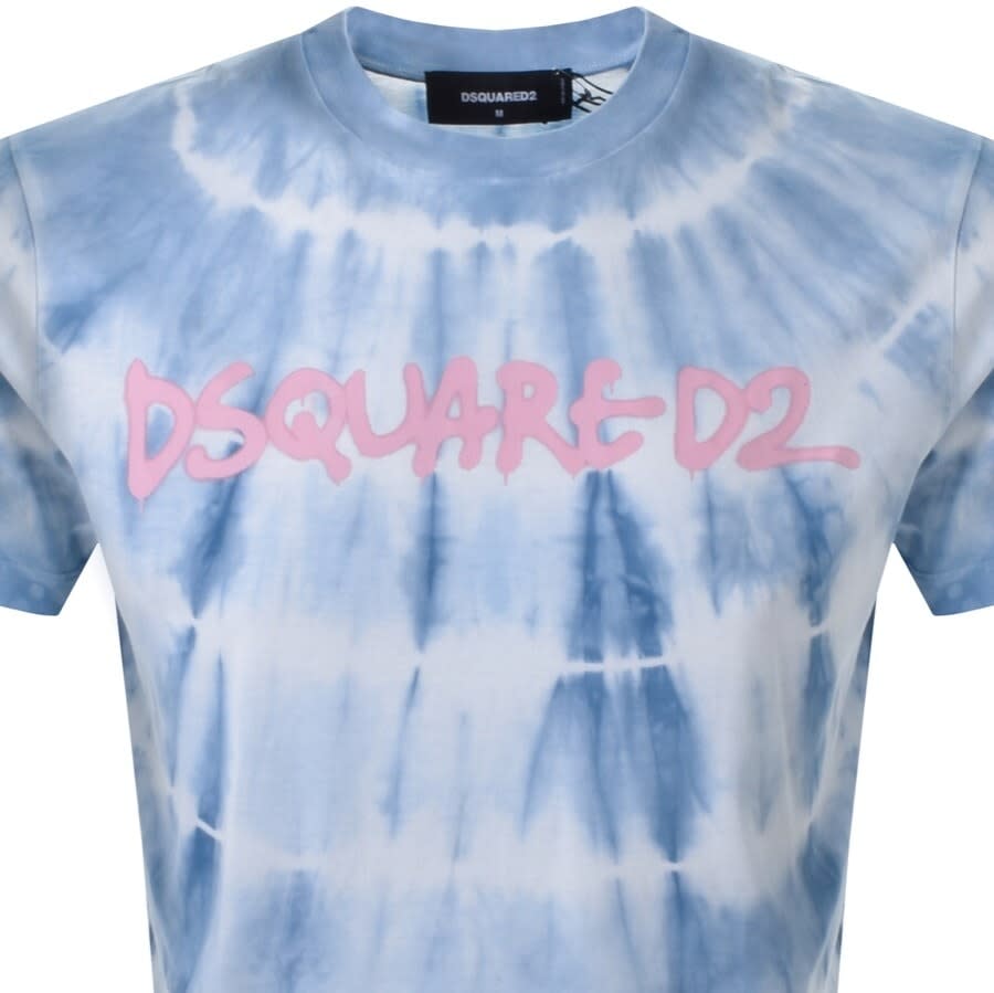 DSQUARED2 Tie Dye Waves T Shirt Blue