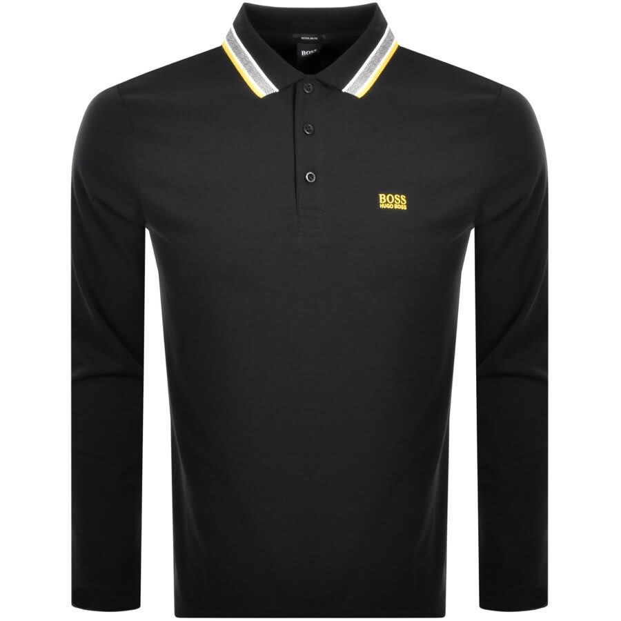 Alternative Image for ProductBOSS Plisy Long Sleeve Polo T Shirt Black1