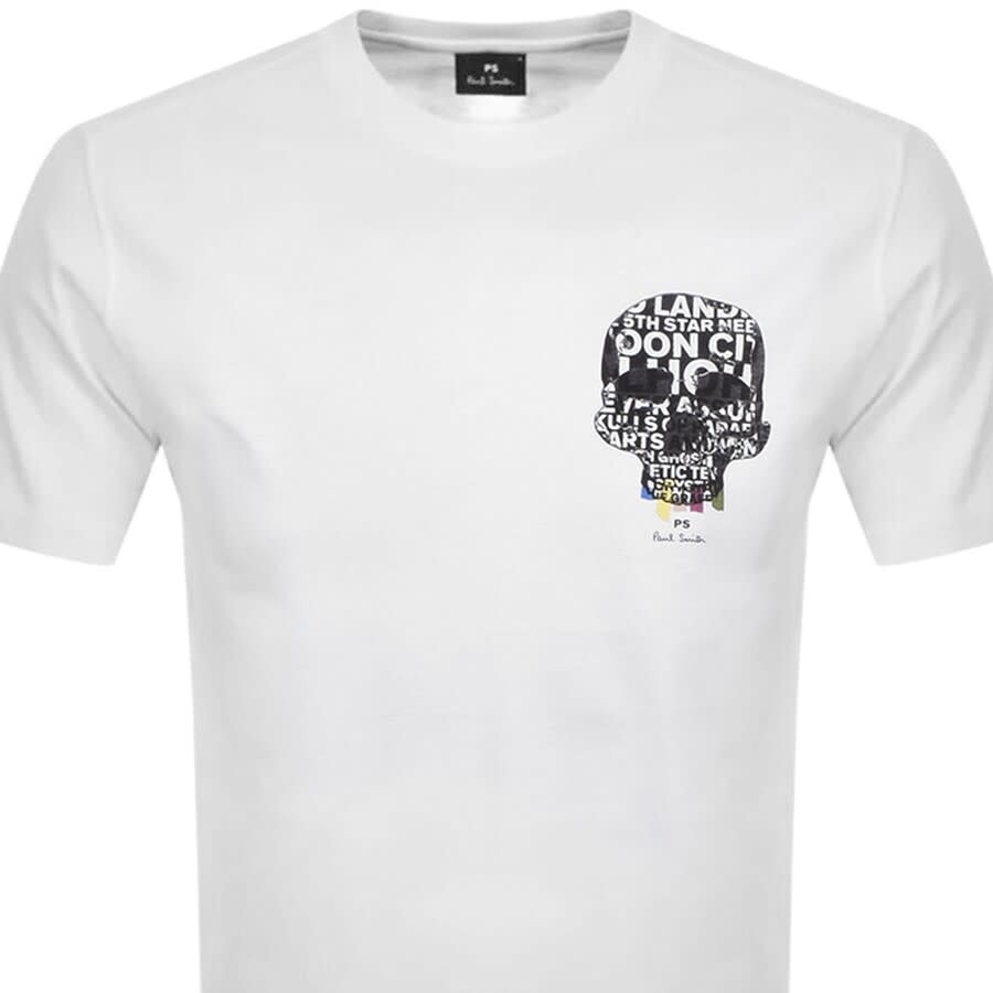 Alternative Image for ProductPS By Paul Smith Black Skull T Shirt White2