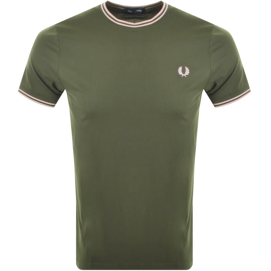 Fred Perry Twin Tipped T Shirt Khaki 