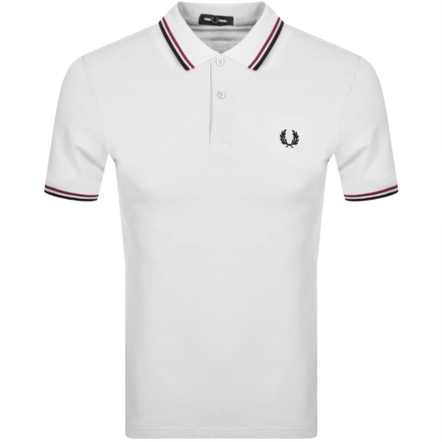 Fred Perry Twin Tipped Polo T Shirt White | Mainline Menswear
