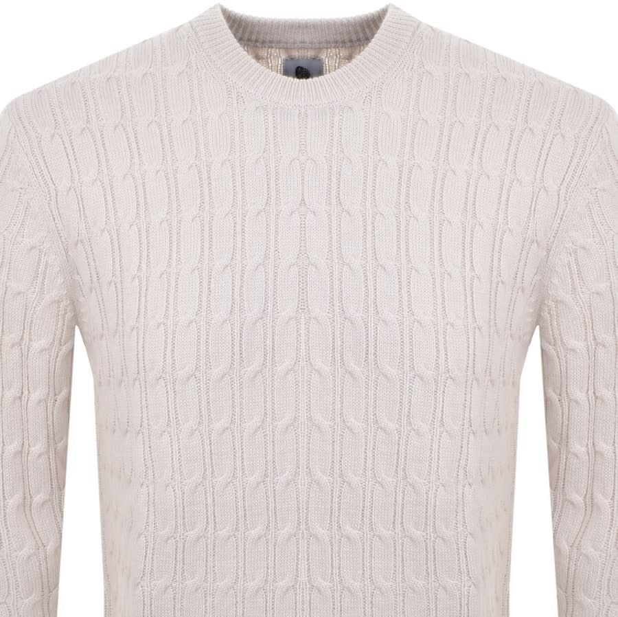 mens cable knit jumper cream