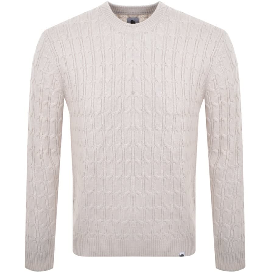 Pretty Green Cable Knit Jumper Cream 