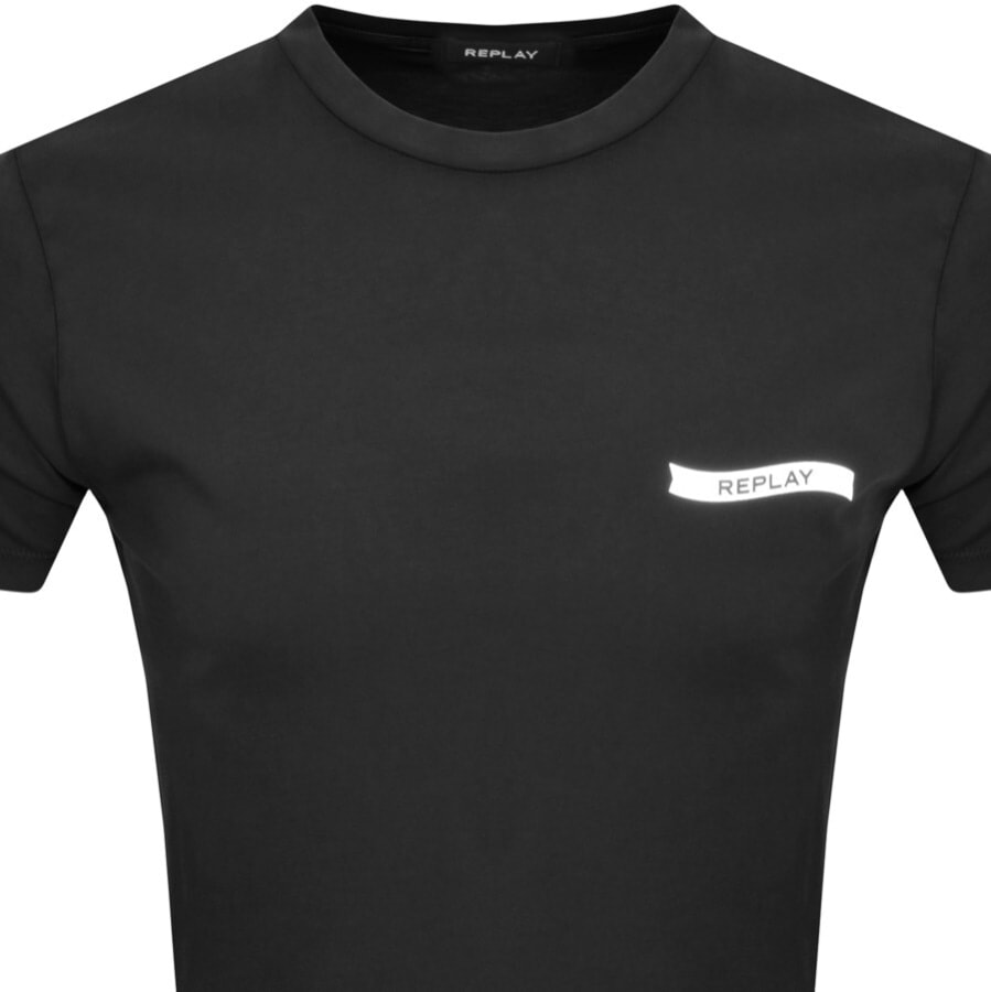 Alternative Image for ProductReplay Logo Crew Neck T Shirt Black2
