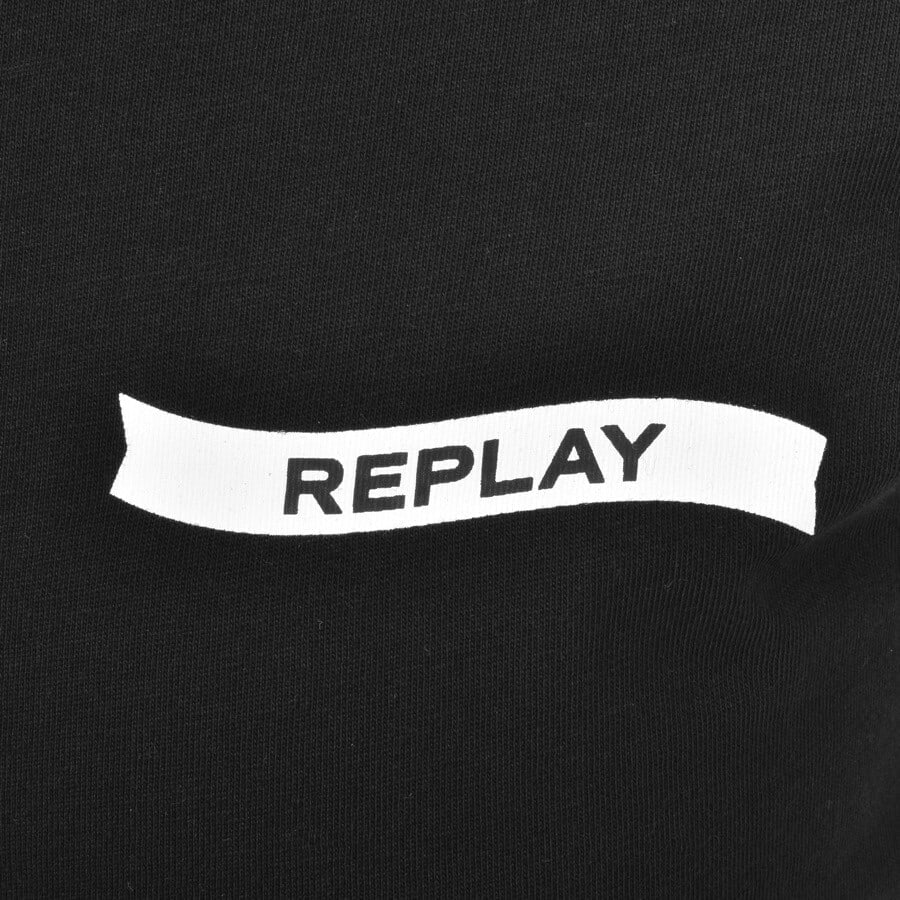 Alternative Image for ProductReplay Logo Crew Neck T Shirt Black3