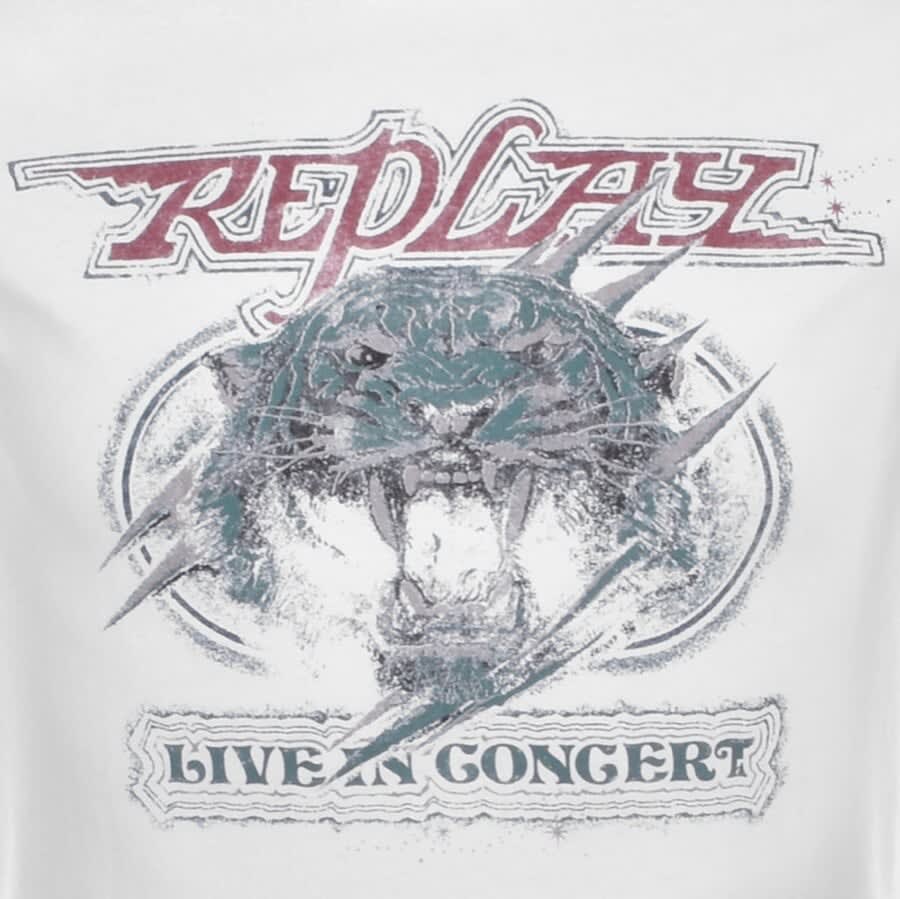 Alternative Image for ProductReplay Logo Crew Neck T Shirt White3