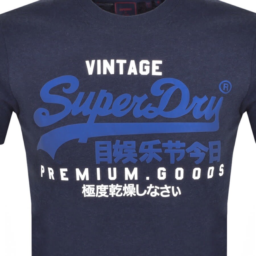 Alternative Image for ProductSuperdry Vintage Label Logo T Shirt Navy3