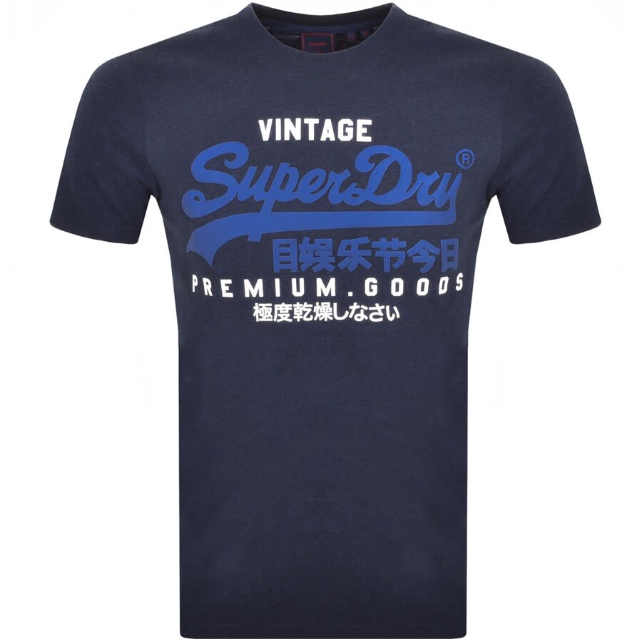 Alternative Image for ProductSuperdry Vintage Label Logo T Shirt Navy1