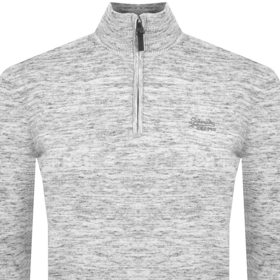Alternative Image for ProductSuperdry Henley Half Zip Knit Jumper Grey2