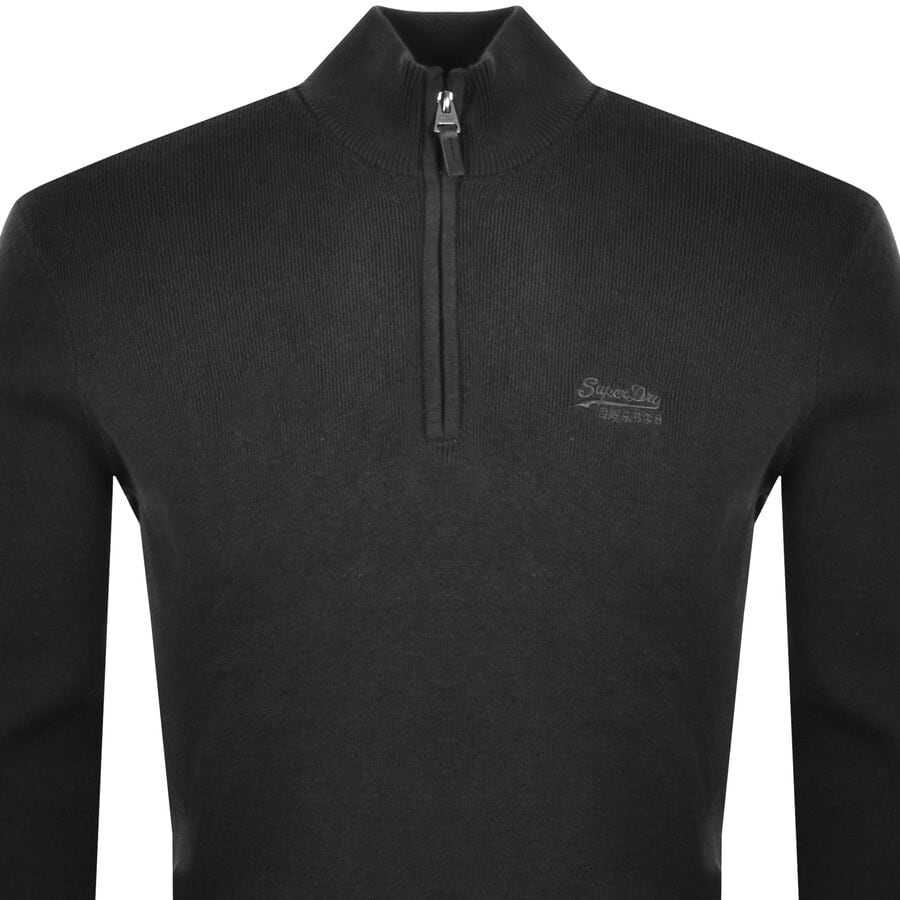 Alternative Image for ProductSuperdry Henley Half Zip Knit Jumper Black2
