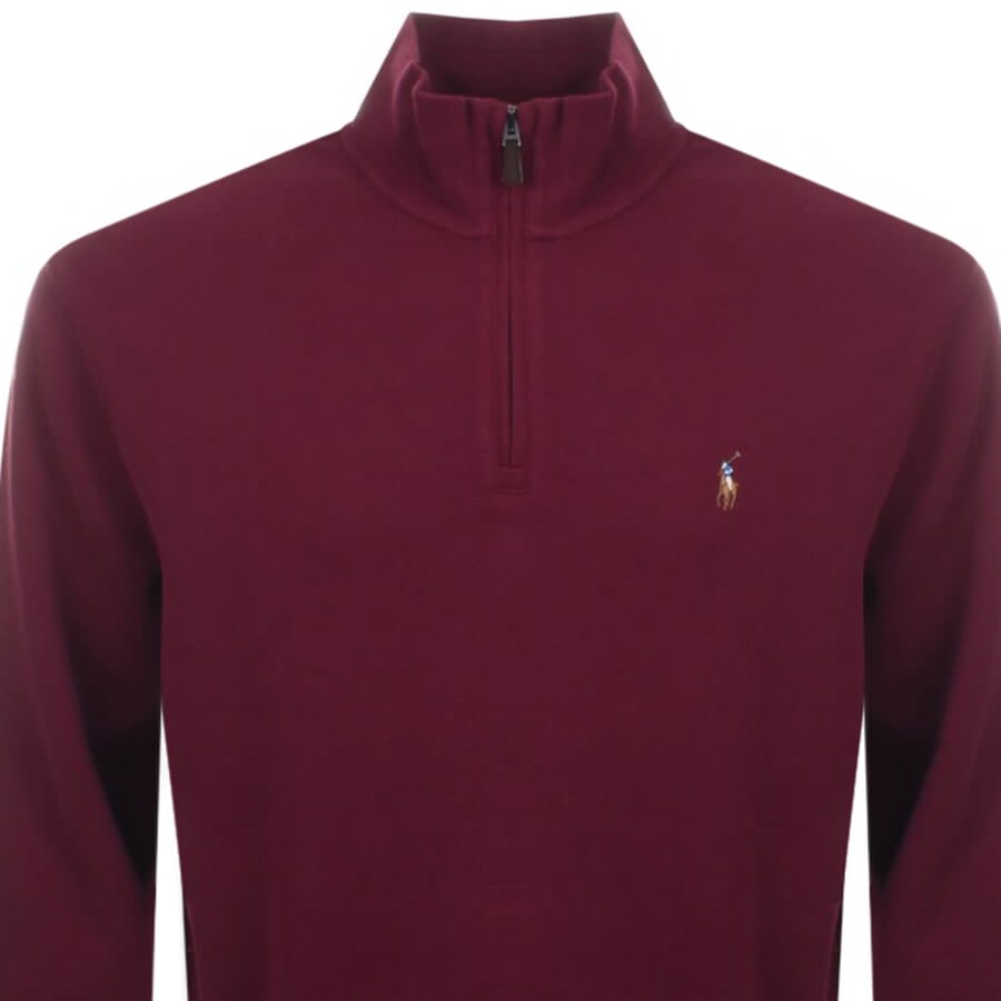 Alternative Image for ProductRalph Lauren Half Zip Sweatshirt Burgundy2