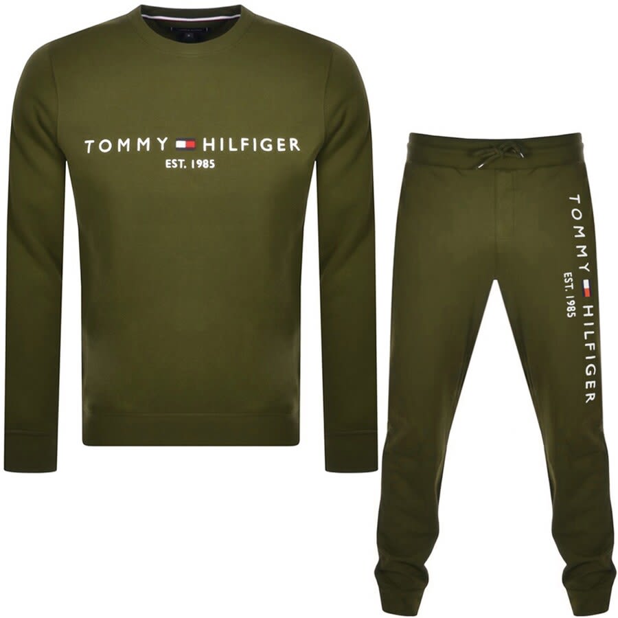 Alternative Image for ProductTommy Hilfiger Logo Crew Tracksuit Green1
