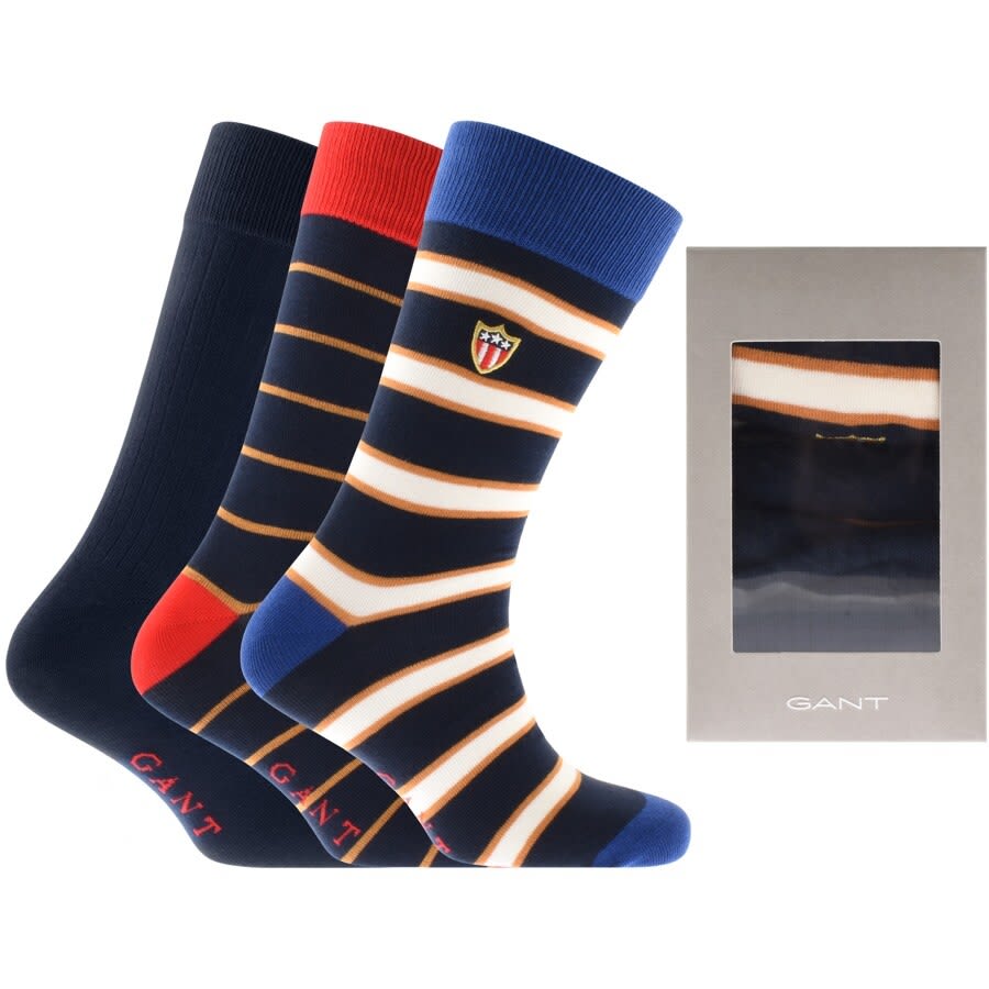Alternative Image for ProductGant Triple Pack Shield Socks Navy1