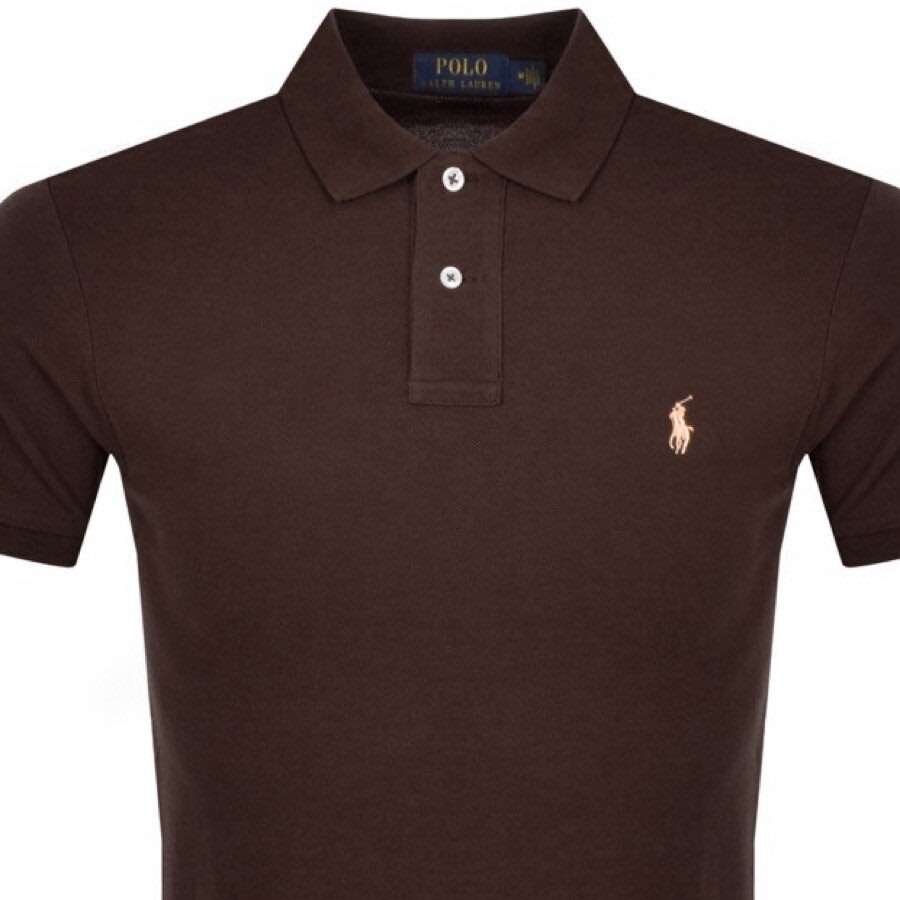 Alternative Image for ProductRalph Lauren Slim Fit Polo T Shirt Brown2