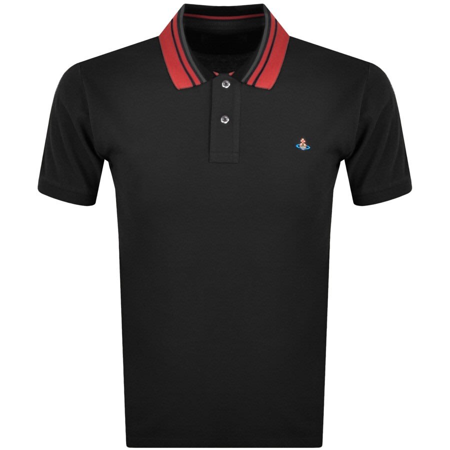 Alternative Image for ProductVivienne Westwood Stripe Collar Polo T Shirt Black1