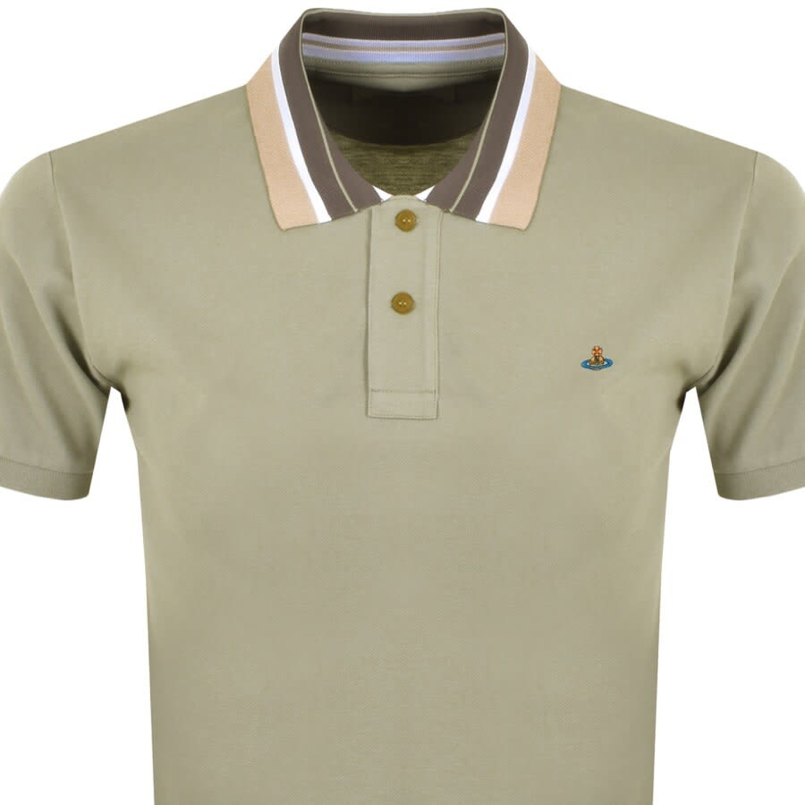 Alternative Image for ProductVivienne Westwood Stripe Collar Polo T Shirt Green2