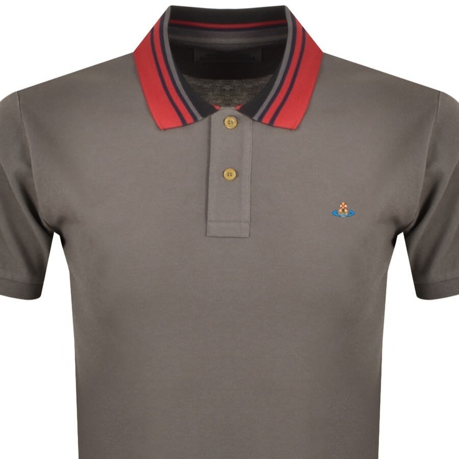 Alternative Image for ProductVivienne Westwood Stripe Collar Polo T Shirt Grey2