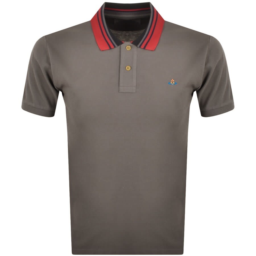 Alternative Image for ProductVivienne Westwood Stripe Collar Polo T Shirt Grey1
