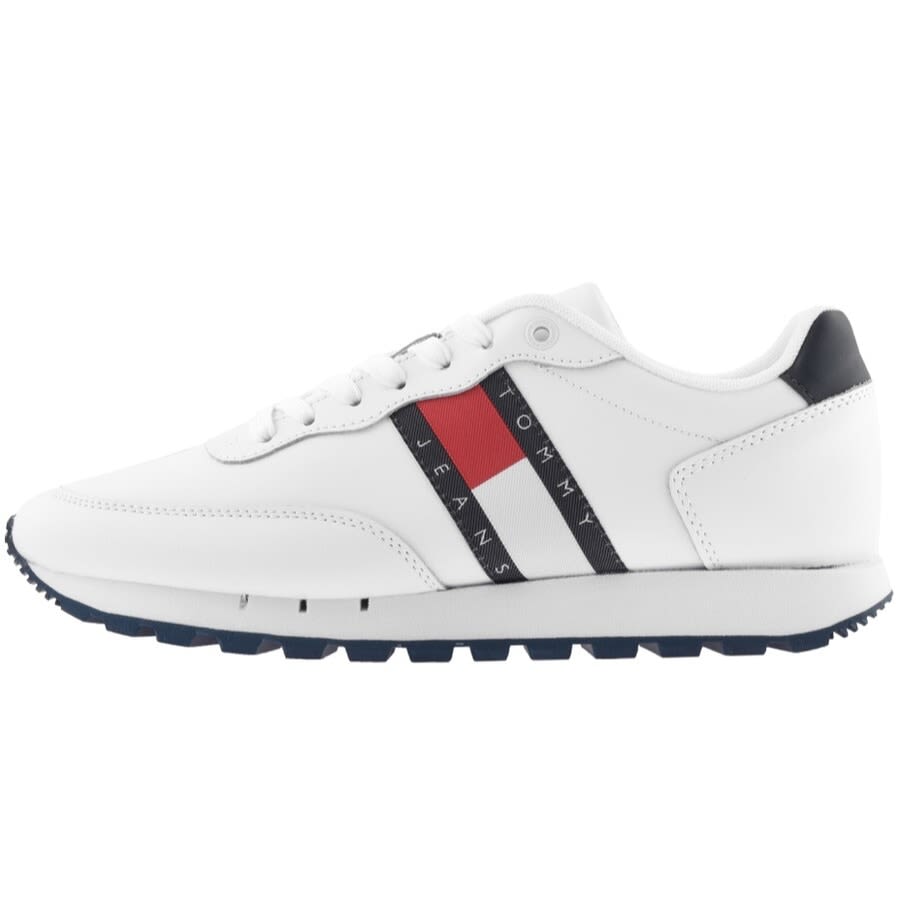 Tommy Jeans Leather Runner Trainers White | Mainline Menswear