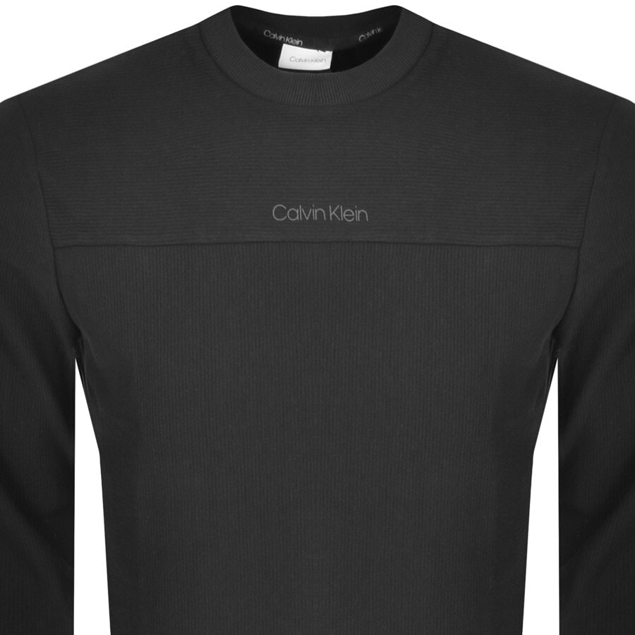 Alternative Image for ProductCalvin Klein Long Sleeve Ottoman Logo T Shirt Blac2