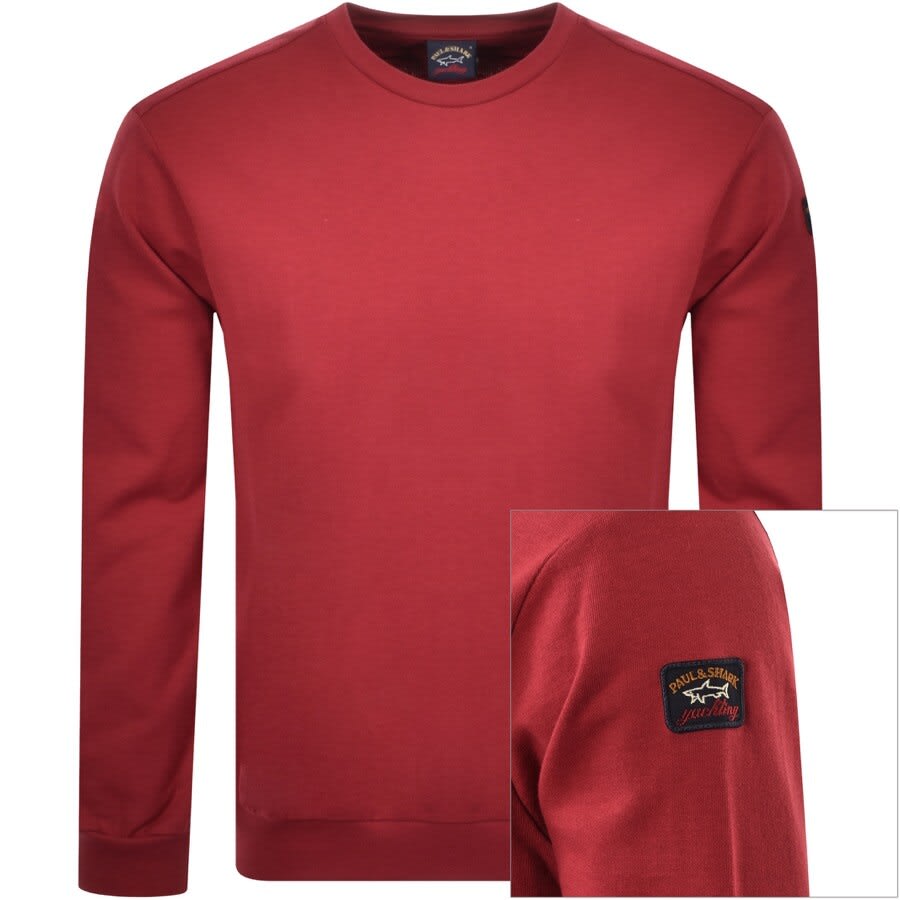 Alternative Image for ProductPaul And Shark Crew Neck Sweatshirt Burgundy1