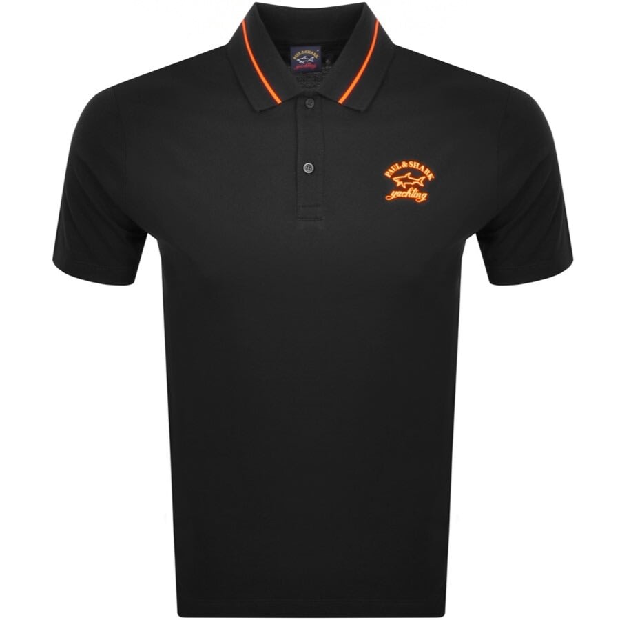 Alternative Image for ProductPaul And Shark Short Sleeved Polo T Shirt Black1