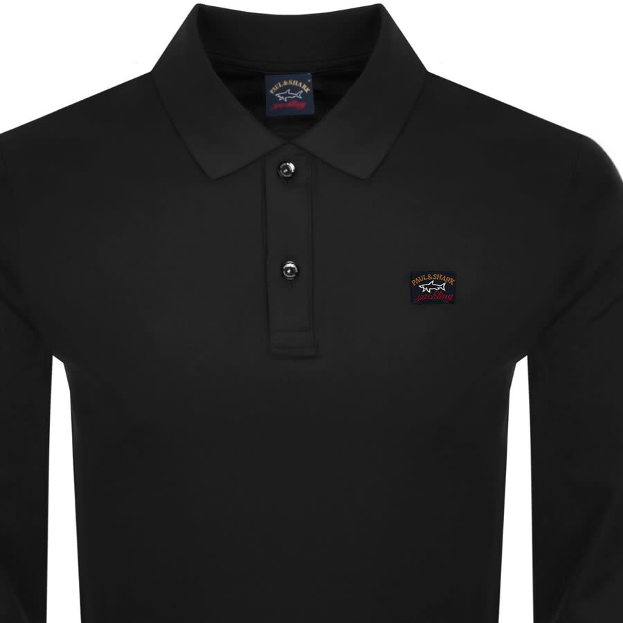 Alternative Image for ProductPaul And Shark Long Sleeved Polo T Shirt Black2