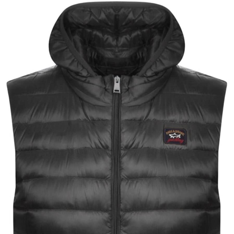 Alternative Image for ProductPaul And Shark Padded Hooded Gilet Black2