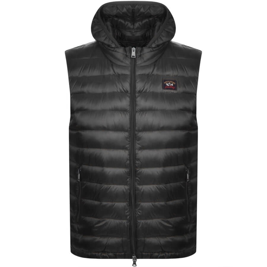 Alternative Image for ProductPaul And Shark Padded Hooded Gilet Black1