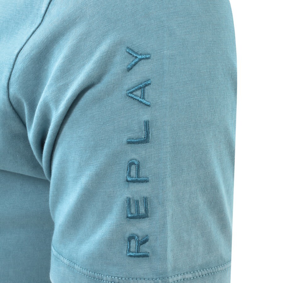 Alternative Image for ProductReplay Logo Crew Neck T Shirt Blue3