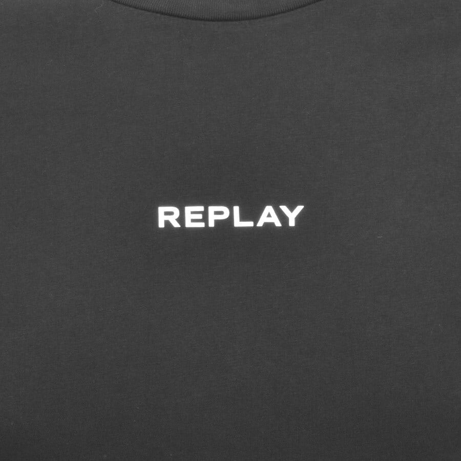 Alternative Image for ProductReplay Logo Crew Neck T Shirt Black3