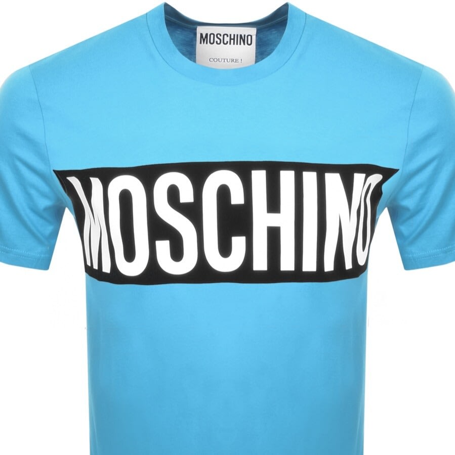 Alternative Image for ProductMoschino Short Sleeve Milano Logo T Shirt Blue2