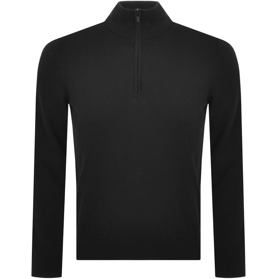 Alternative Image for ProductHUGO San Quintus Half Zip Knit Jumper Black1