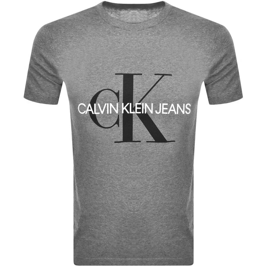 Calvin Klein Jeans Monogram Logo T Shirt Grey | Mainline Menswear Australia