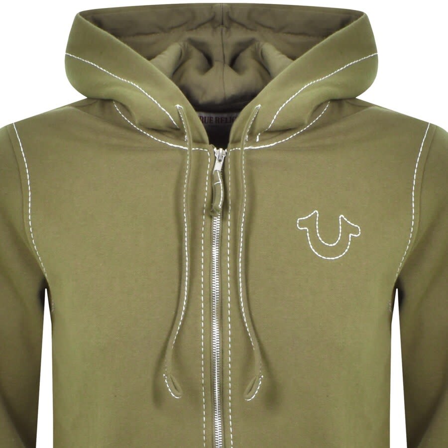 Alternative Image for ProductTrue Religion Big T Full Zip Hoodie Green2
