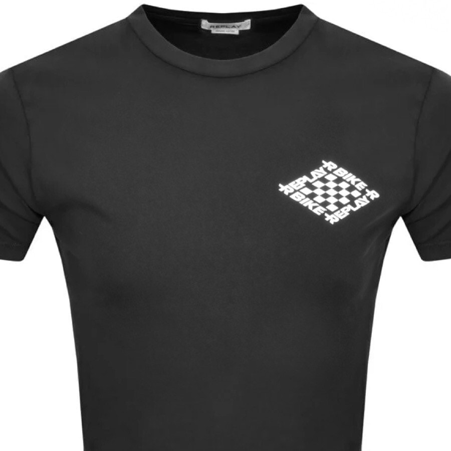Alternative Image for ProductReplay Logo Crew Neck T Shirt Black2