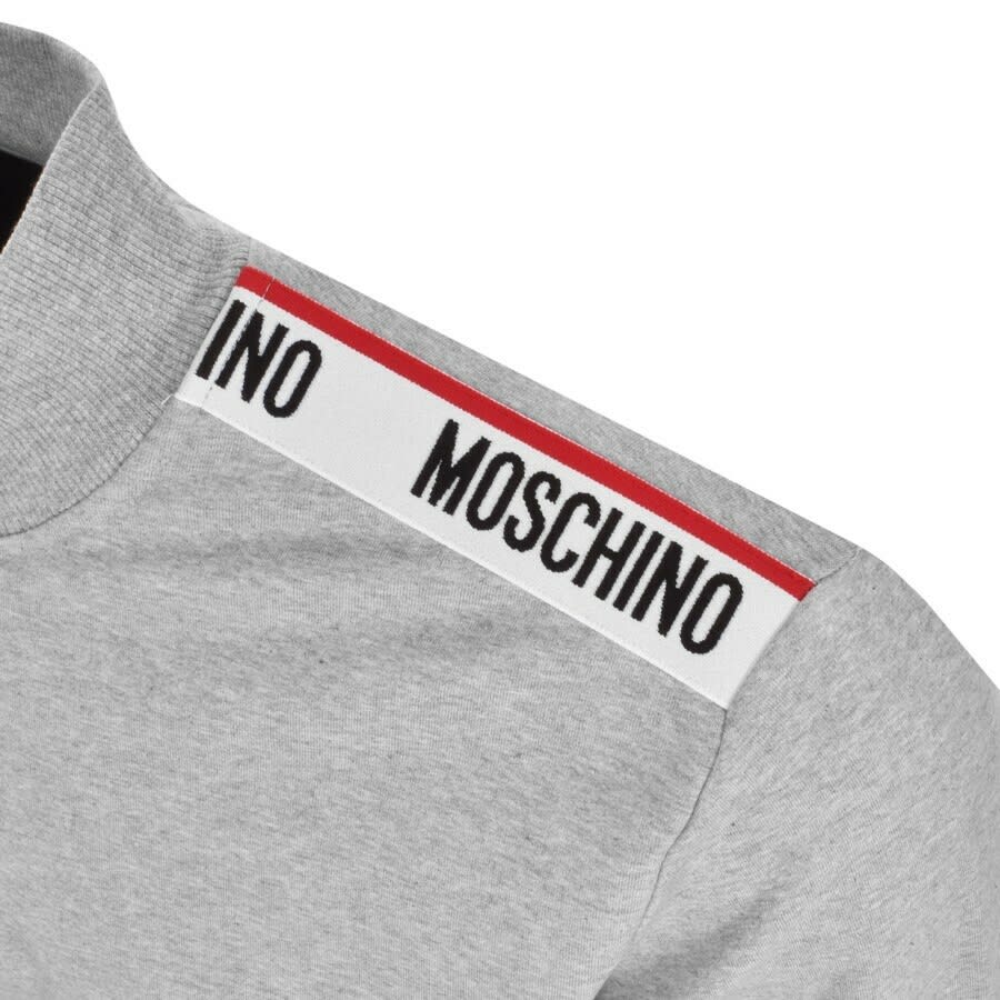 Alternative Image for ProductMoschino Tape Half Zip Sweatshirt Grey3